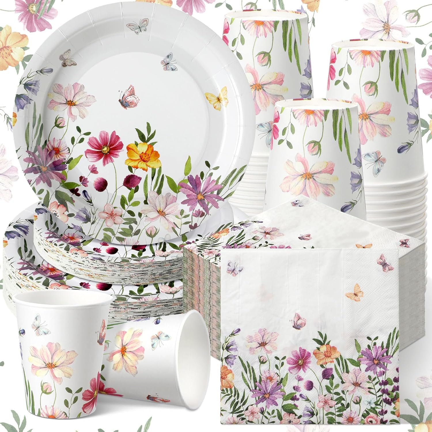 Celebrate in Style: Hsei 250 Pcs Spring Wildflower Party Tableware Review