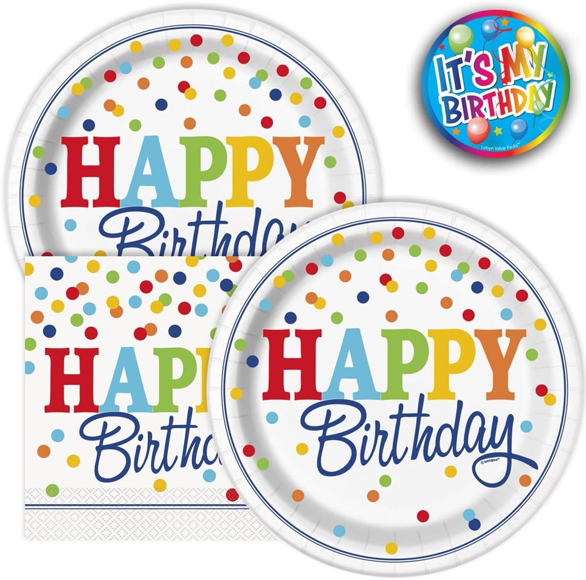 Celebrate in Style: Lobyn 32-Piece Polka Dot Party Plate & Napkin Set Review!