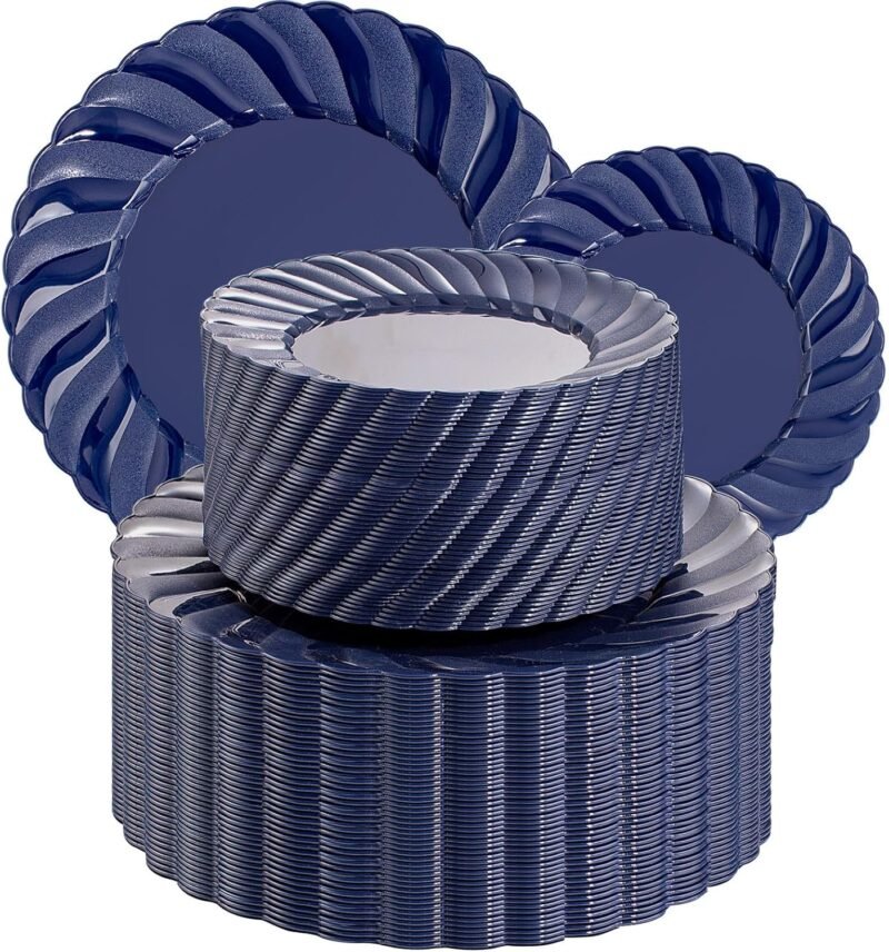 Celebrate in Style: U-QE 100PCS Heavy Duty Blue Disposable Plates Review