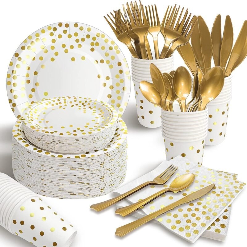 Elevate Your Celebration: 175PCS White and Gold Party Supplies Reviewed!