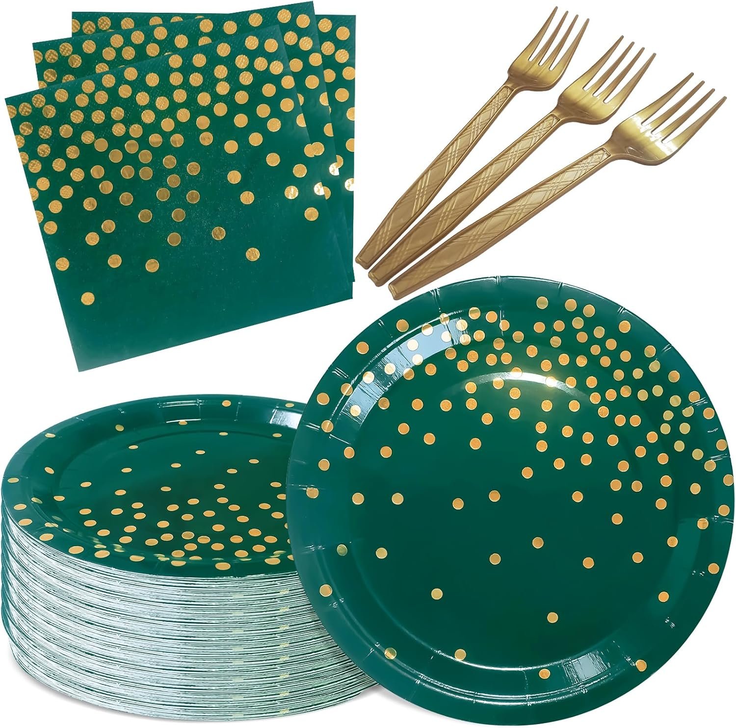 Elevate Your Celebration: Green Paper Plates & Napkins for 35 Guests!