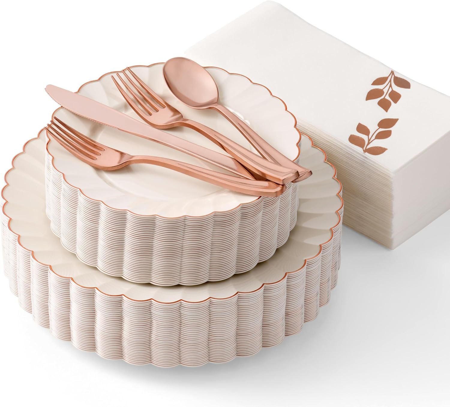 Elevate Your Celebration: The By Madee 175 Pc Ivory Scalloped Plastic Plates Set Review