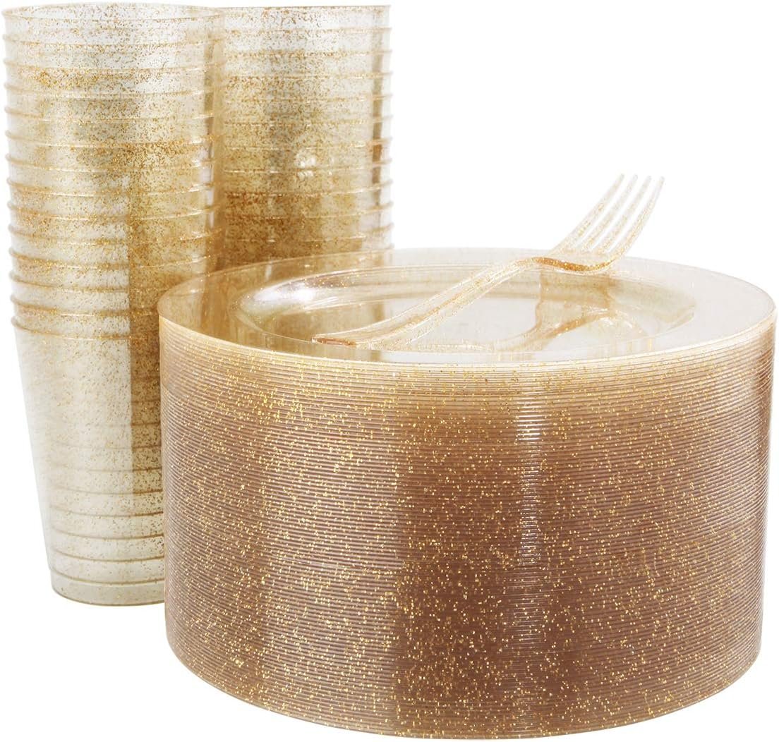 Elevate Your Celebration: WELLIFE 50 PCS Gold Glitter Party Set Review