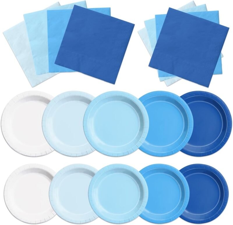 Elevate Your Celebration with CMUSKO's 60Pcs Gradient Blue Party Supplies!