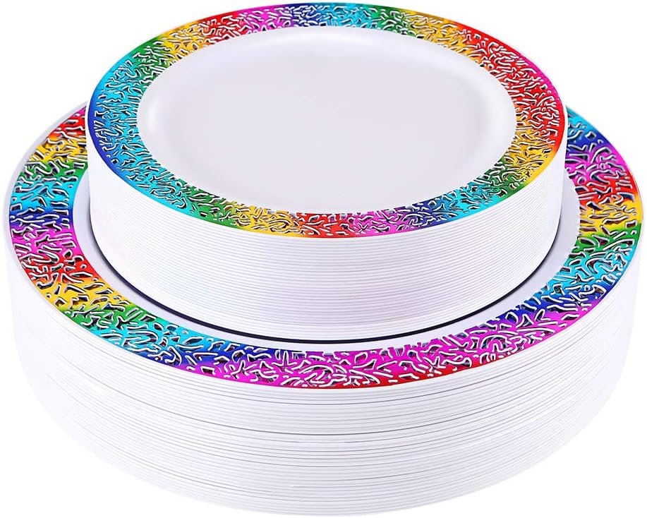 Elevate Your Celebration with Supernal's 60pcs Gold Lace Disposable Plates!