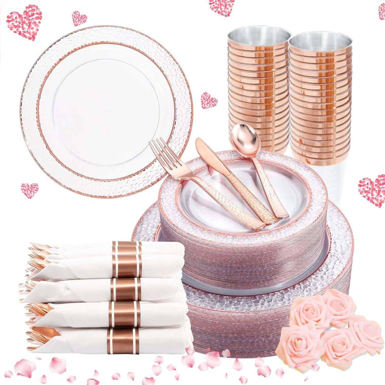Elevate Your Celebrations: Liacere's 350PCS Rose Gold Disposable Dinnerware Set Review