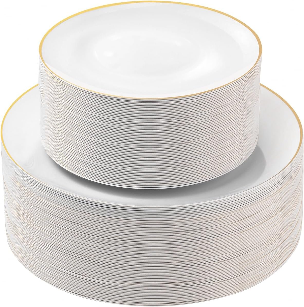 Elevate Your Event: Review of 100 Disposable White Gold Trim Plates