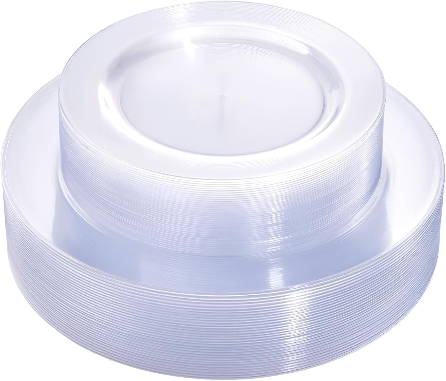 Elevate Your Event with FLOWERCAT's 60PCS Heavy-Duty Clear Plastic Plates!