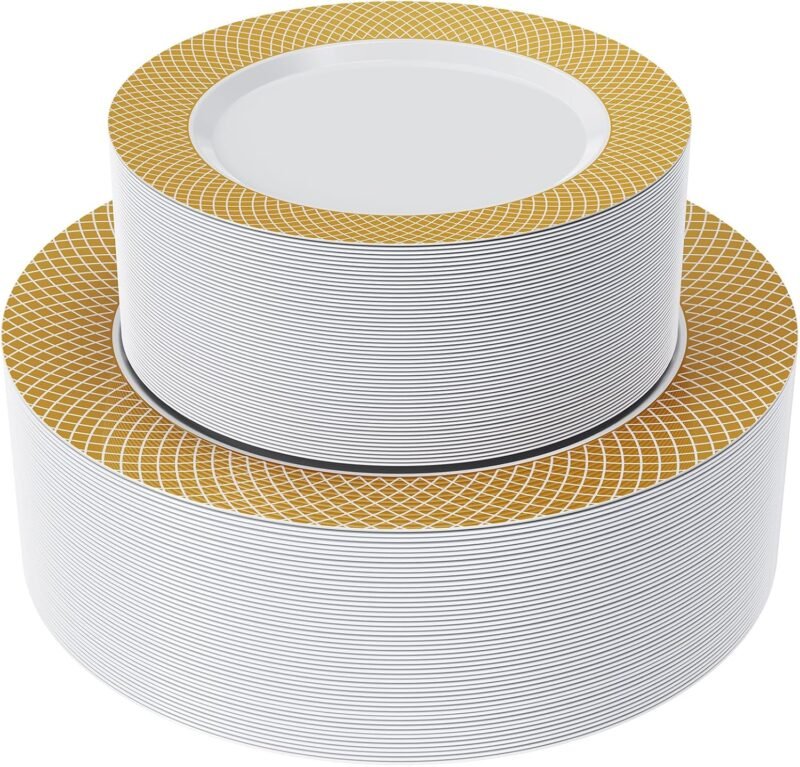 Elevate Your Events: FOCUSLINE Gold Plastic Plates Review