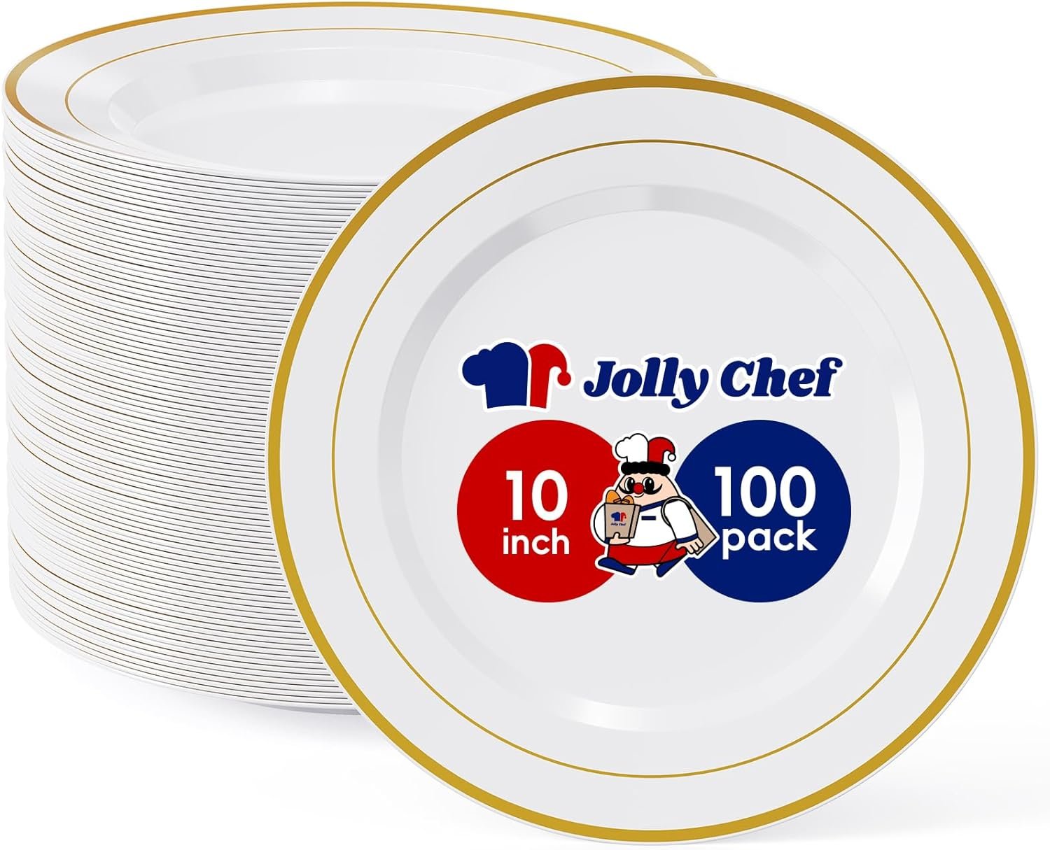Elevate Your Events: Review of JOLLY CHEF 100 Gold Rim Plastic Plates
