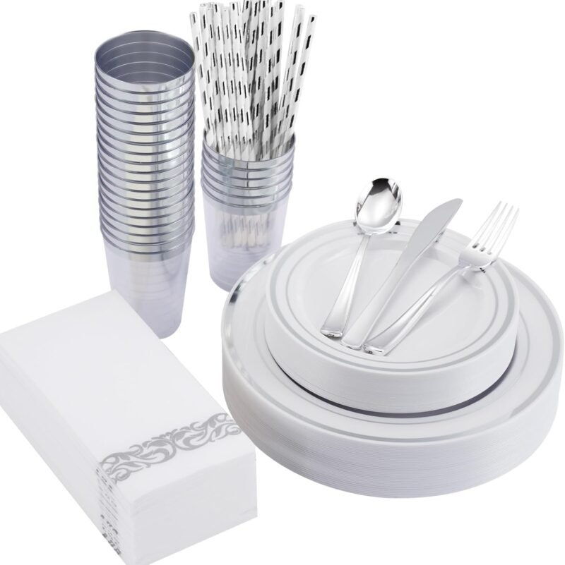 Elevate Your Events: The Ultimate 200 PCS Silver Dinnerware Set Review