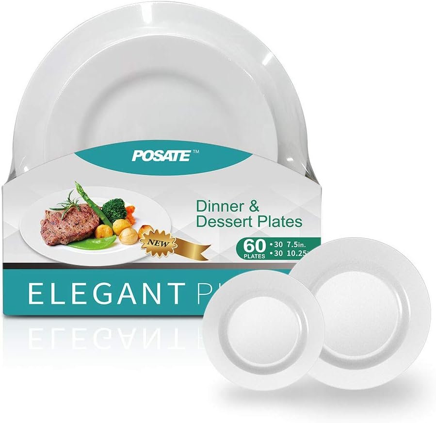 Elevate Your Events with POSATE 60PCS Heavy Duty Disposable Plates!