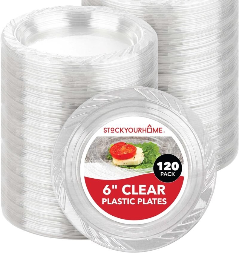 Elevate Your Events with Stock Your Home's 6-Inch Clear Plastic Dessert Plates - A Review