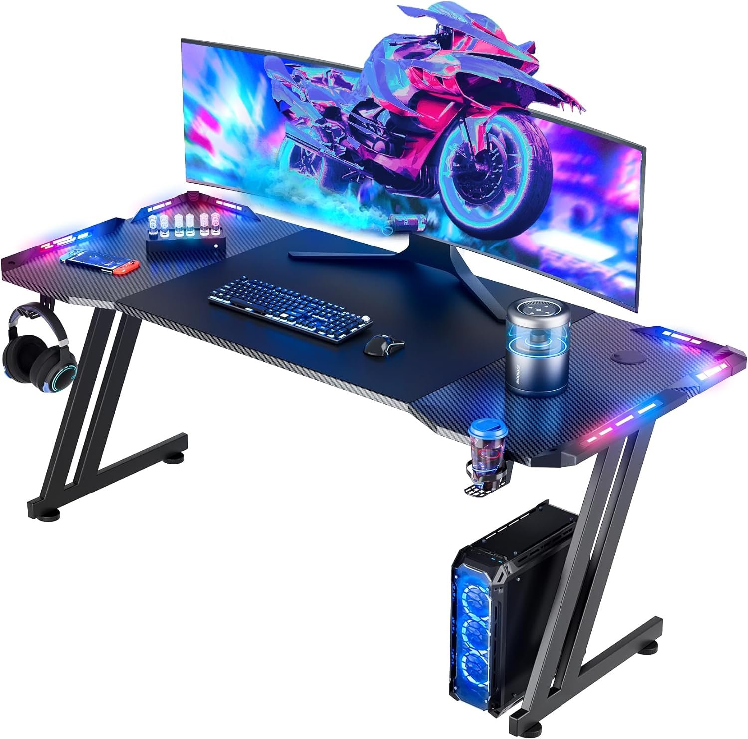 Elevate Your Game: HLDIRECT 63 Inch LED Gaming Desk Review