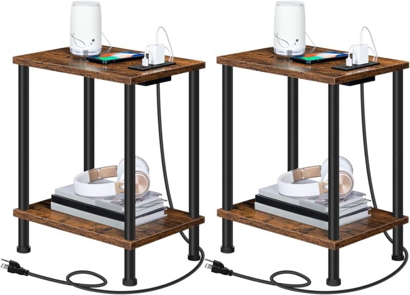 Elevate Your Space: Review of HOOBRO Side Tables with Charging Station & Storage