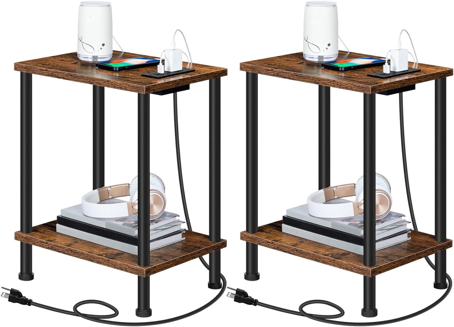 Elevate Your Space: Review of HOOBRO Side Tables with Charging Station & Storage