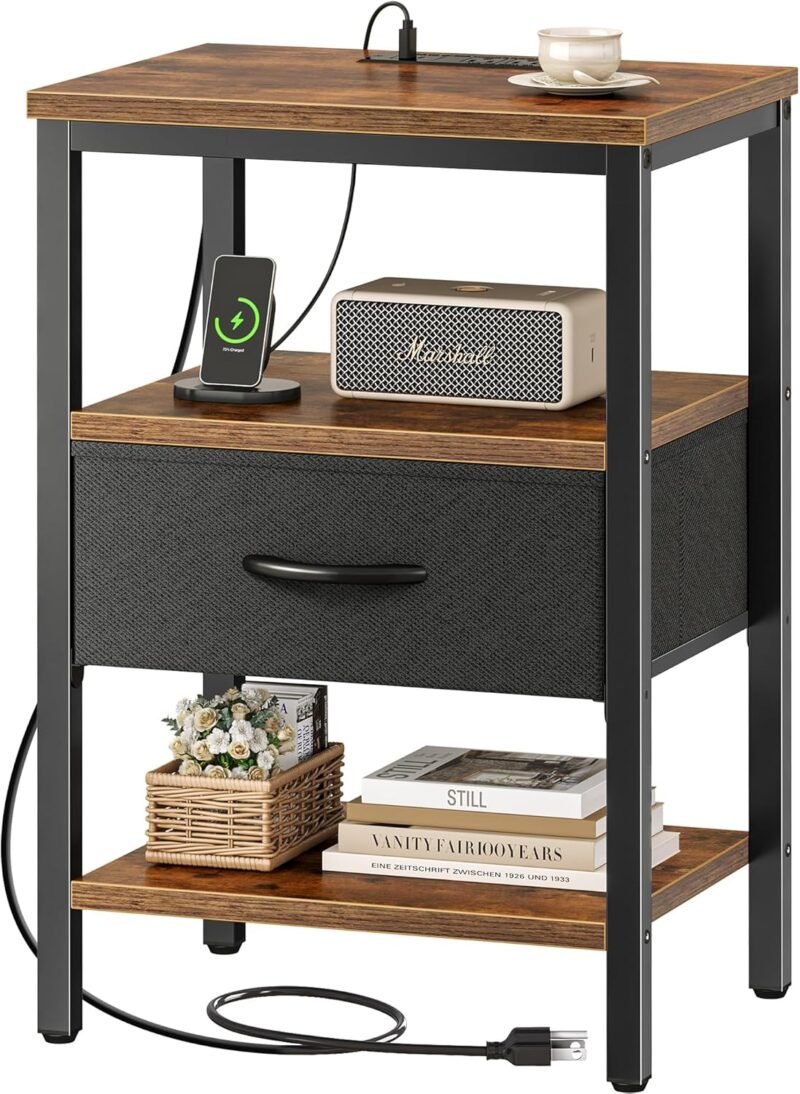 Elevate Your Space: Review of the SUPERJARE Nightstand with Charging Station