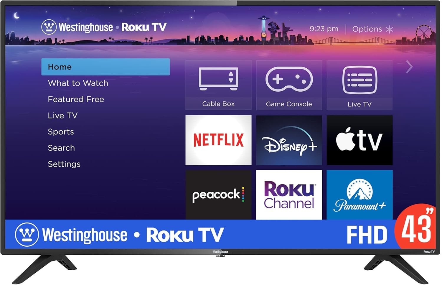Experience Entertainment with the Westinghouse 43" Full HD Smart Roku TV!