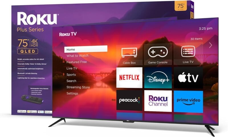 Experience Ultimate Entertainment: Roku 75-Inch 4K QLED TV Review