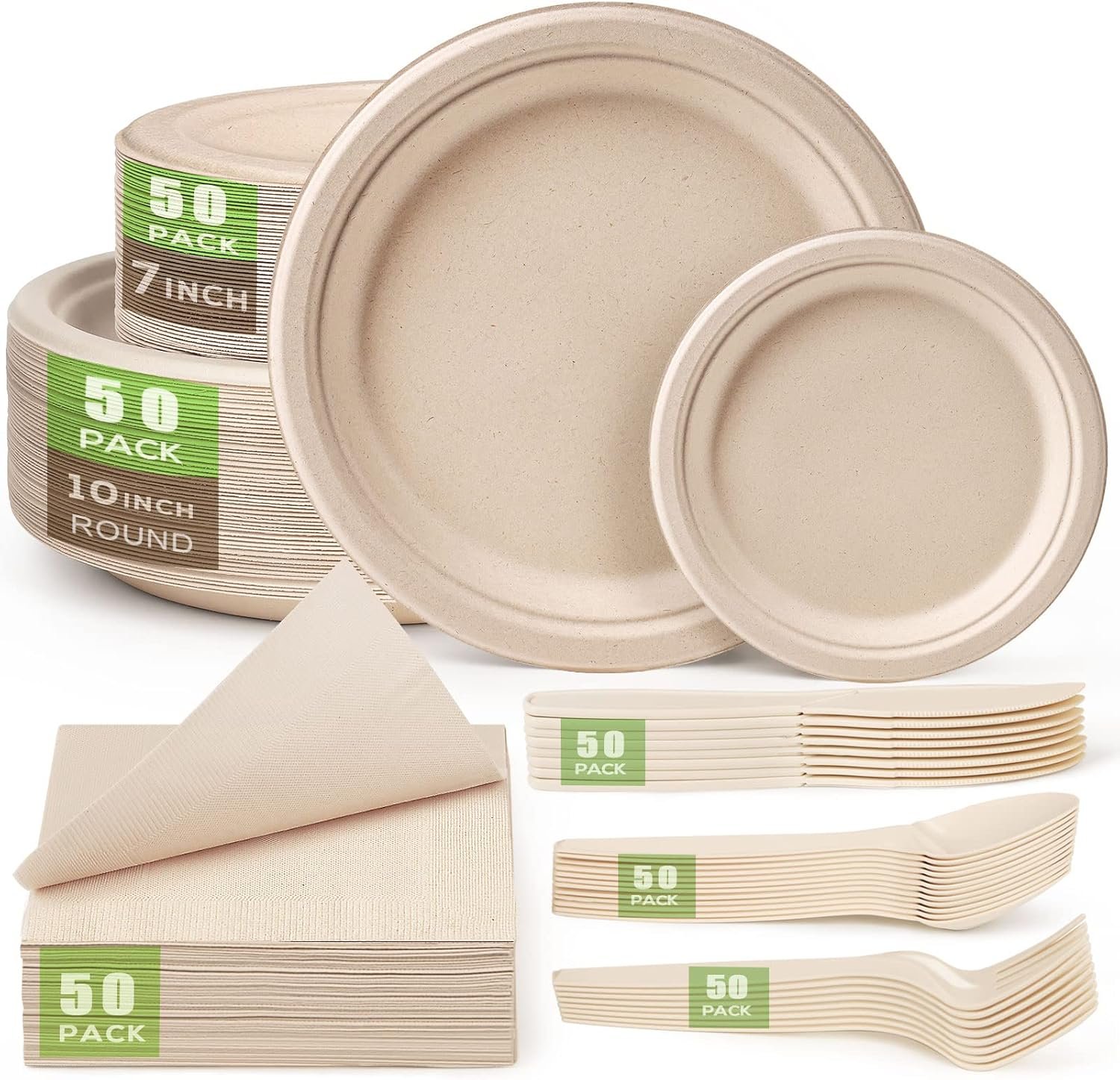 Go Green with Gezond: 300 Count Compostable Paper Plates for Effortless Entertaining!