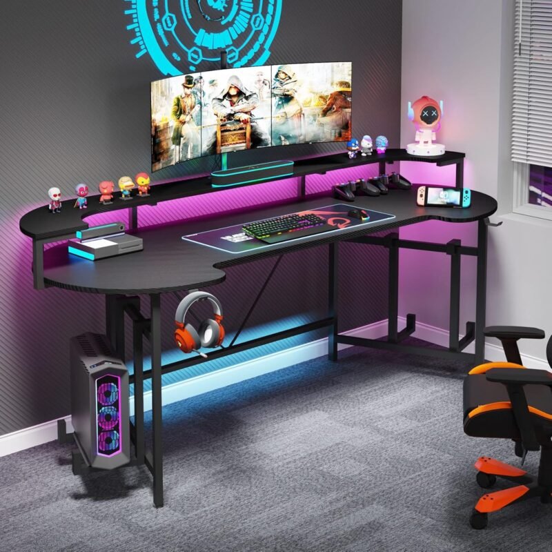 Level Up Your Game: Tribesigns 75-Inch LED Gaming Desk Review