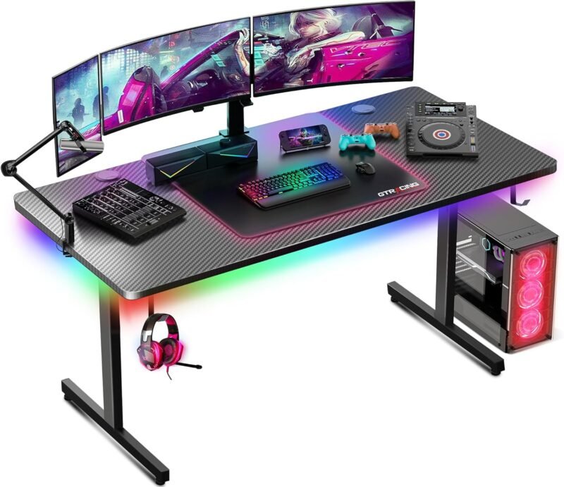 Level Up Your Gaming Setup: GTRACING 55-Inch LED Gaming Desk Review