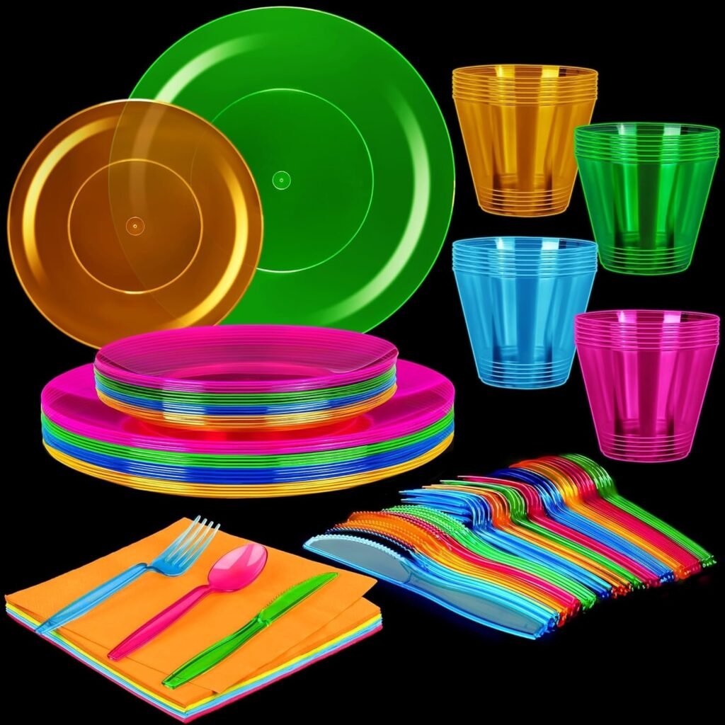 Light Up Your Celebration: 168 PCS Neon Party Supplies Review