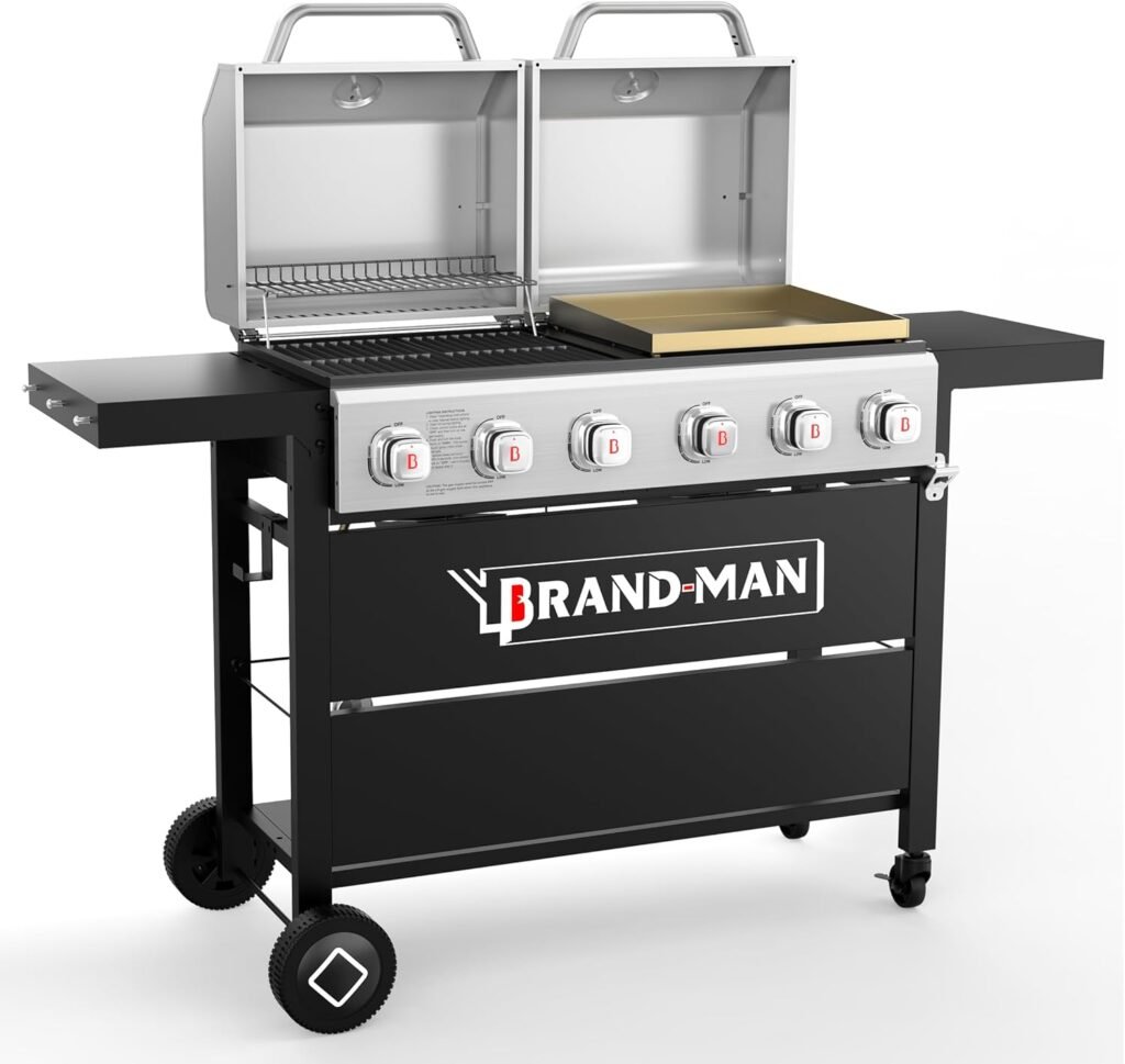 Master Your BBQ with the Brand-Man 6-Burner Griddle Grill Combo!