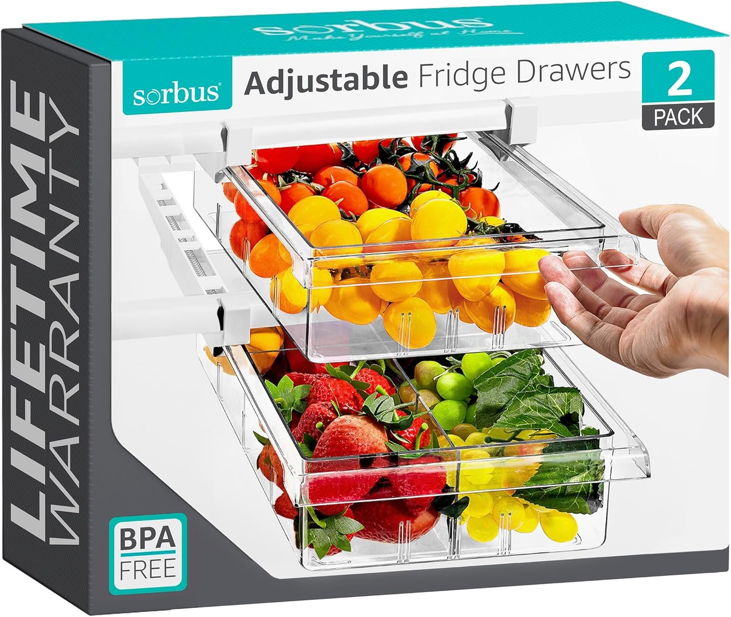 Maximize Your Space: Discover the Sorbus Pull Out Fridge Drawer Organizer!