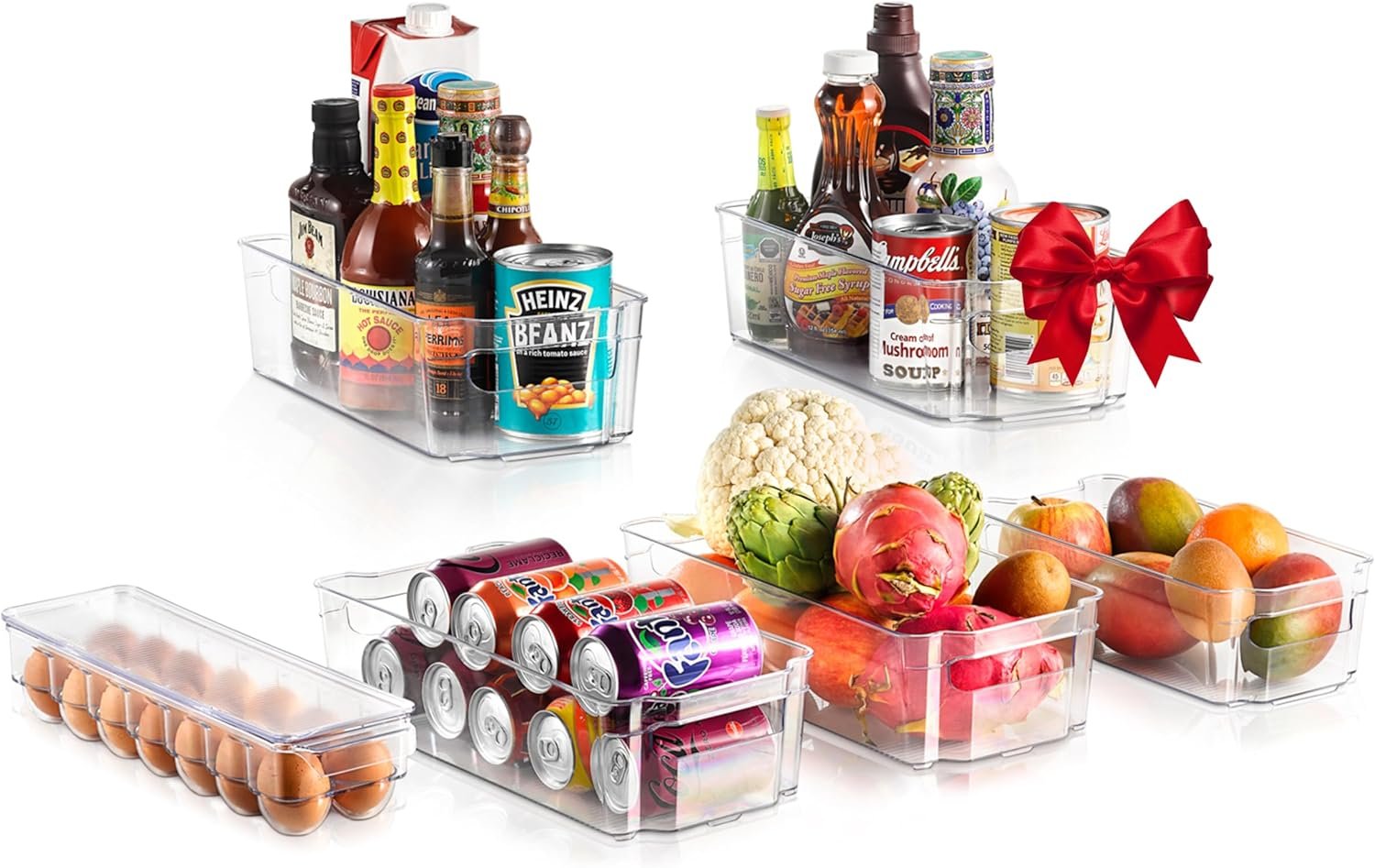 Maximize Your Space with NutriChef's 6-Piece Fridge Organizer Set: Clear, BPA-Free Storage Solutions!