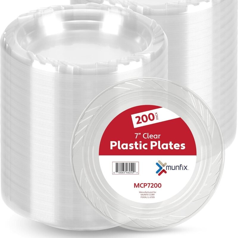 Party-Ready Perfection: Review of Munfix 200 Clear Plastic Plates Set