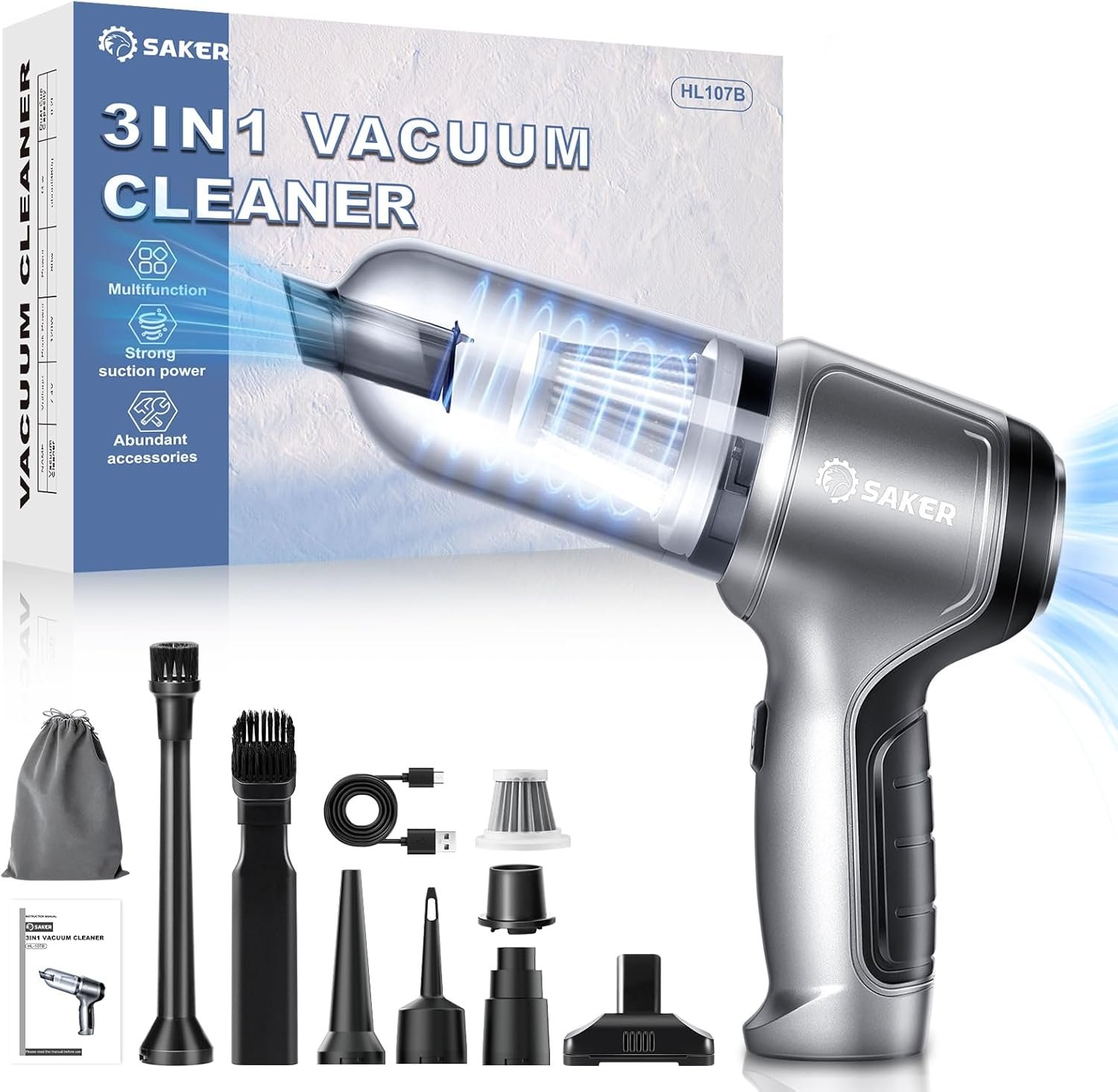 Rev Up Your Clean: Saker Portable Cordless Car Vacuum Review!