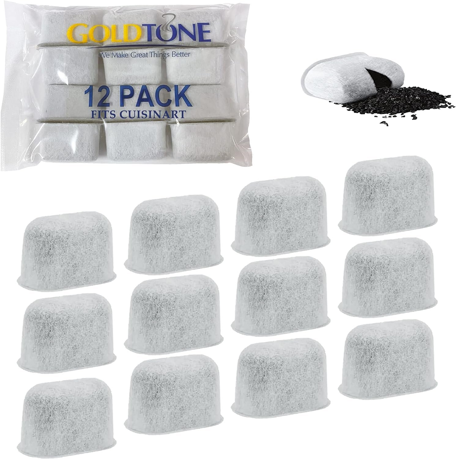 Revitalize Your Brew: GOLDTONE 12 Pack Charcoal Water Filters for Cuisinart Coffee Makers