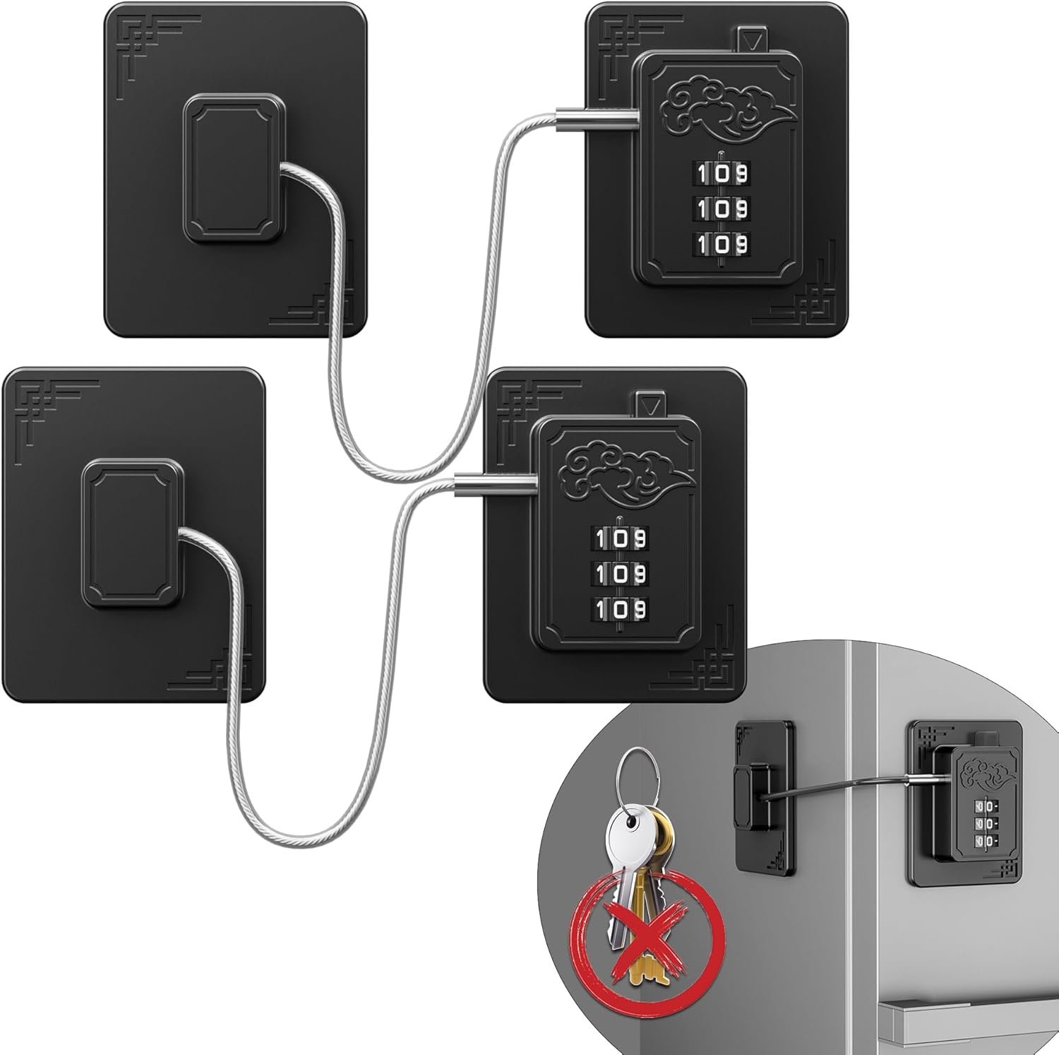 Secure Your Home with 2 Pack Refrigerator Locks: A Must-Have for Child Safety!