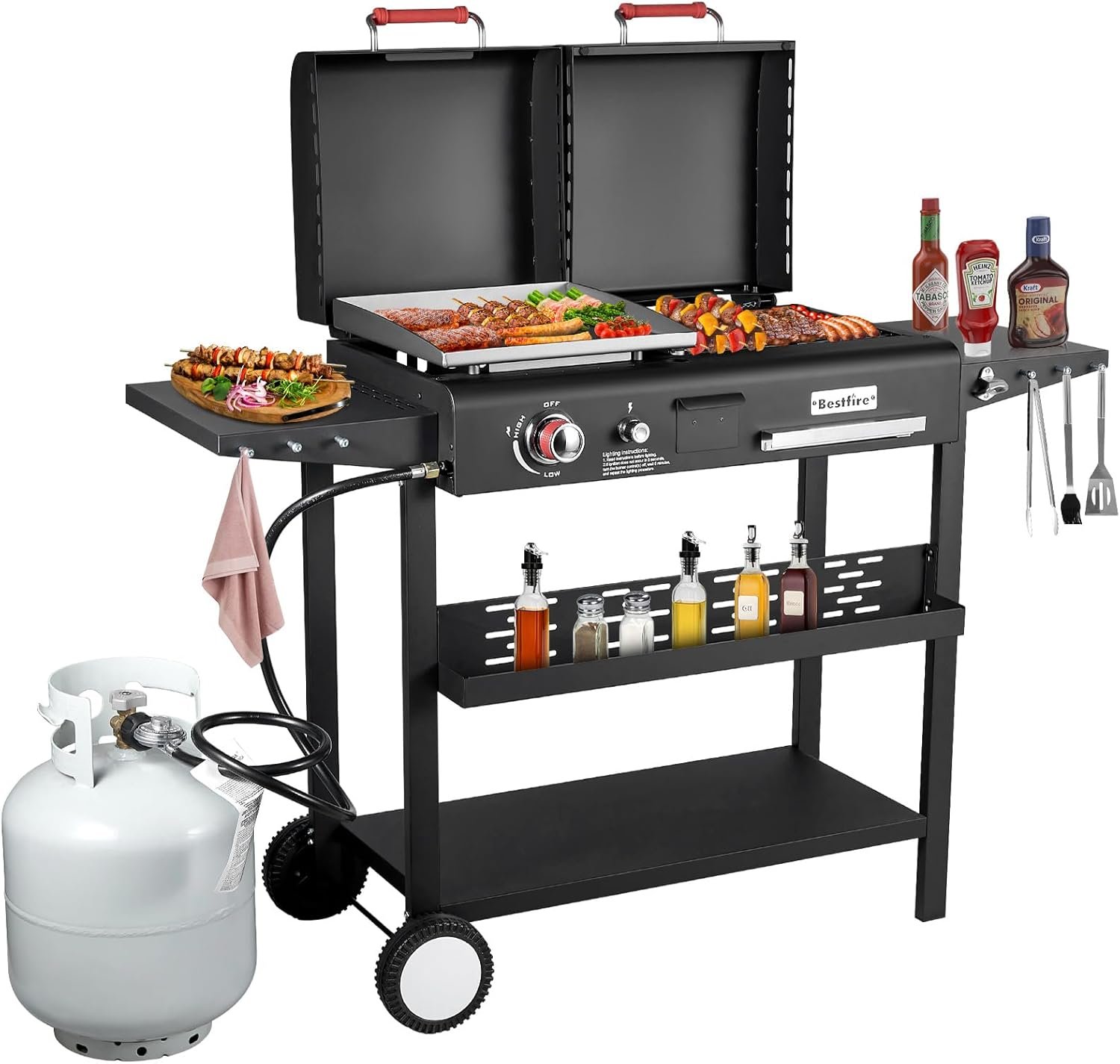 Sizzle and Grill: Unleashing Flavor with the Bestfire Dual Fuel Propane & Charcoal Grill Combo