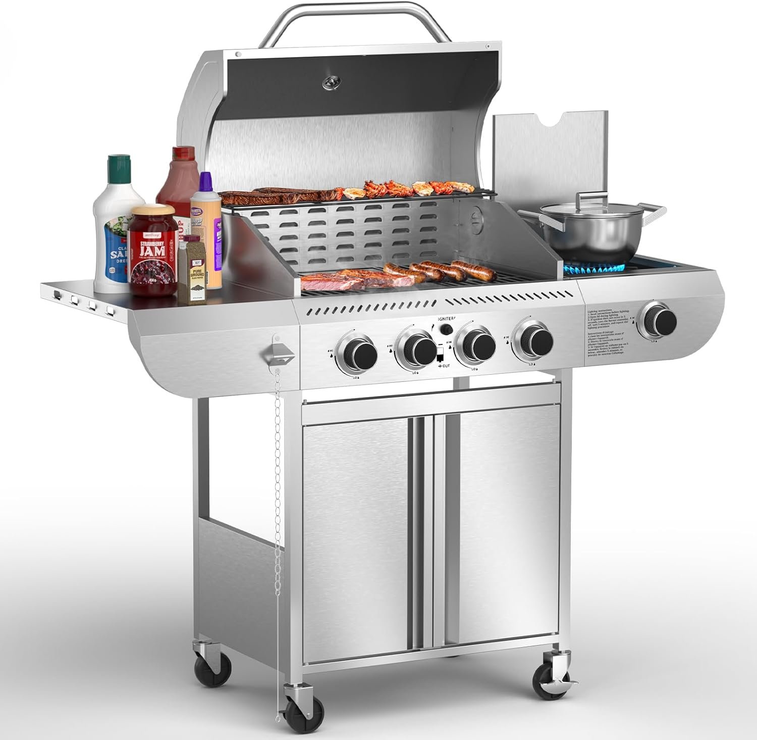 Sizzle in Style: The Ultimate 4-Burner Stainless Steel Gas Grill Review!