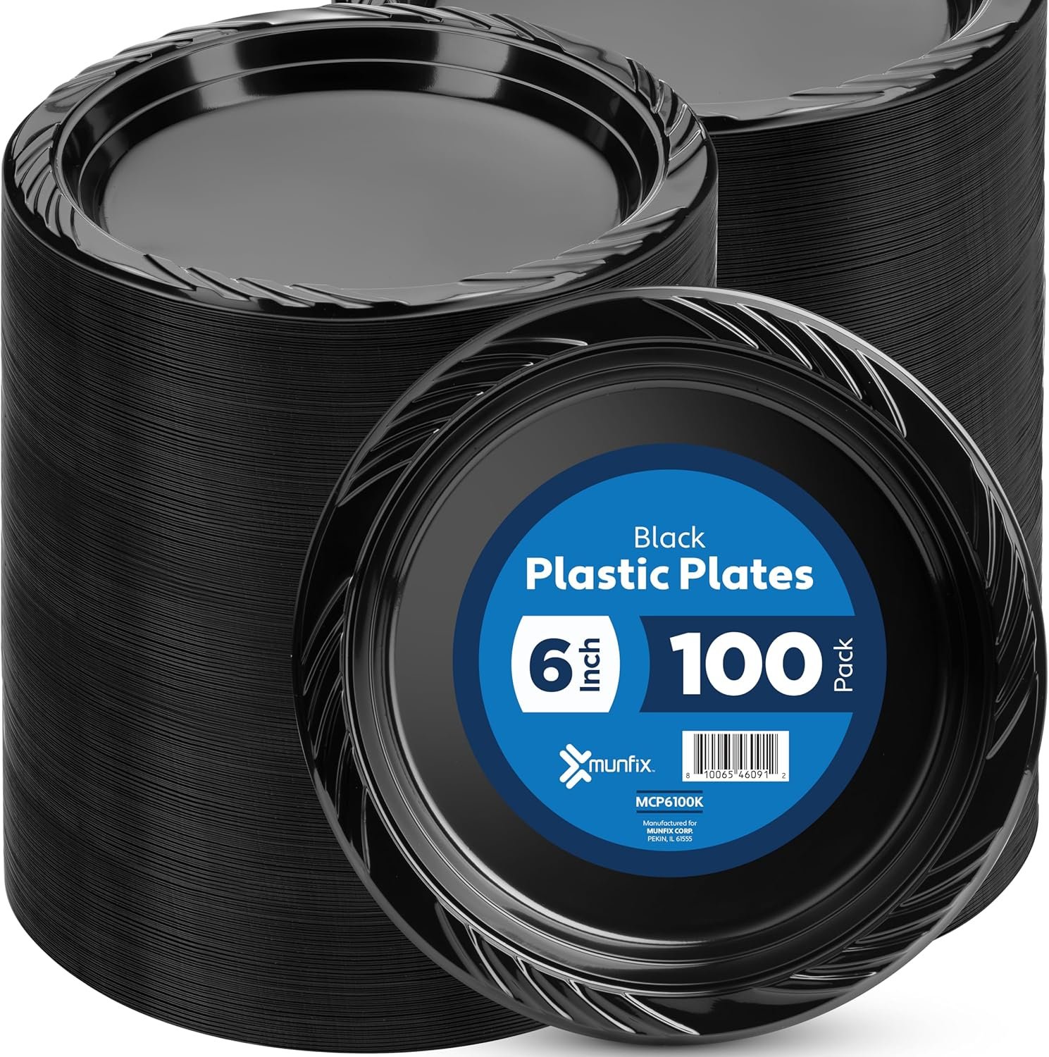 Sleek & Functional: Munfix 6 Inch Black Plastic Plates Review for Every Occasion!