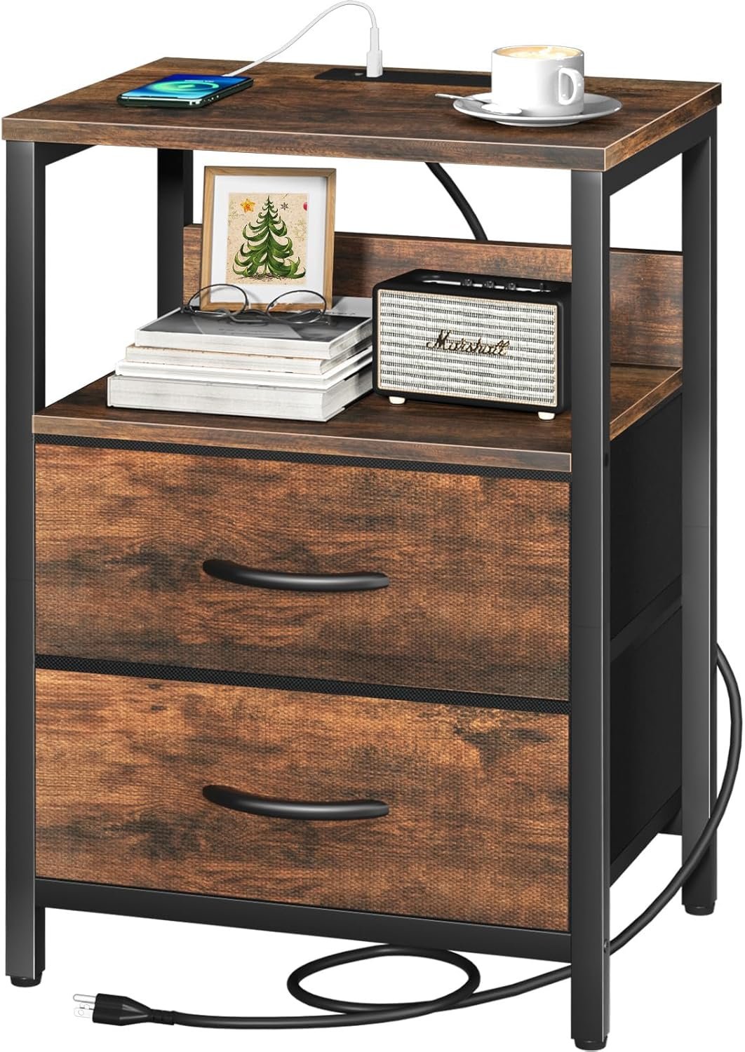 The Ultimate Small Space Solution: Yoobure Nightstand with Charging Station Reviewed!