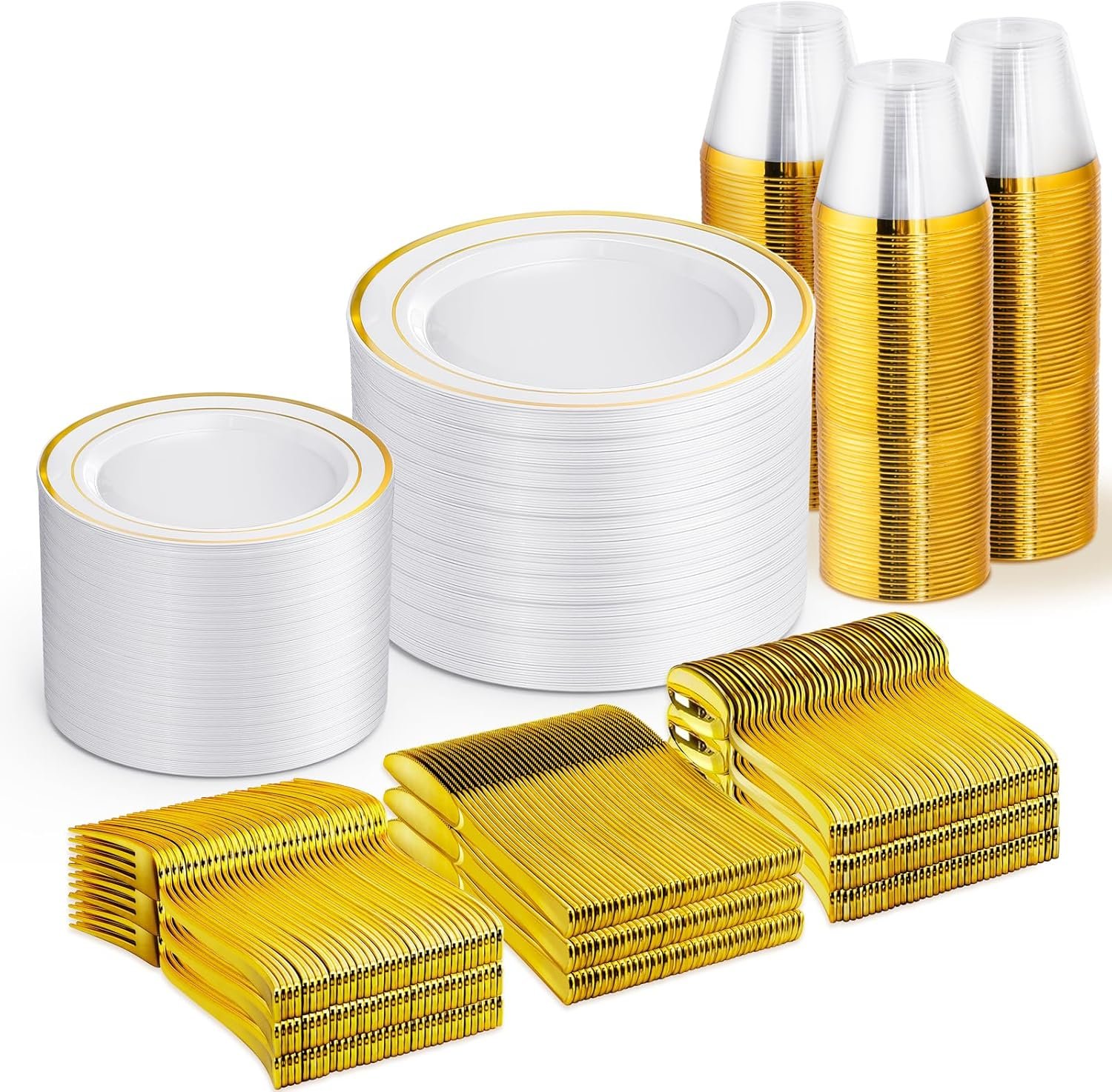 Throw a Stylish Celebration: Review of WELLIFE 600 PCS Gold Disposable Dinnerware Set!