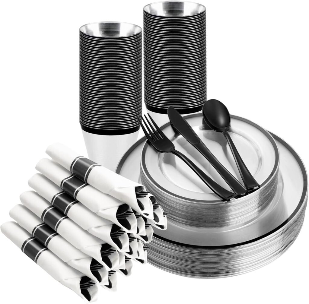 Throw the Perfect Bash: Review of the 175PCS Clear & Black Disposable Party Set!