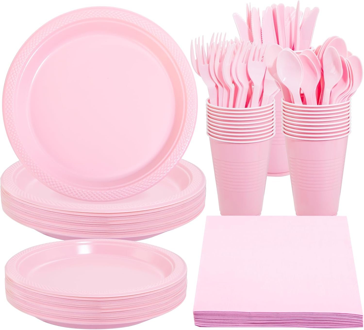 Throw the Perfect Pink Party: WELLIFE 210-Piece Disposable Dinnerware Set Review