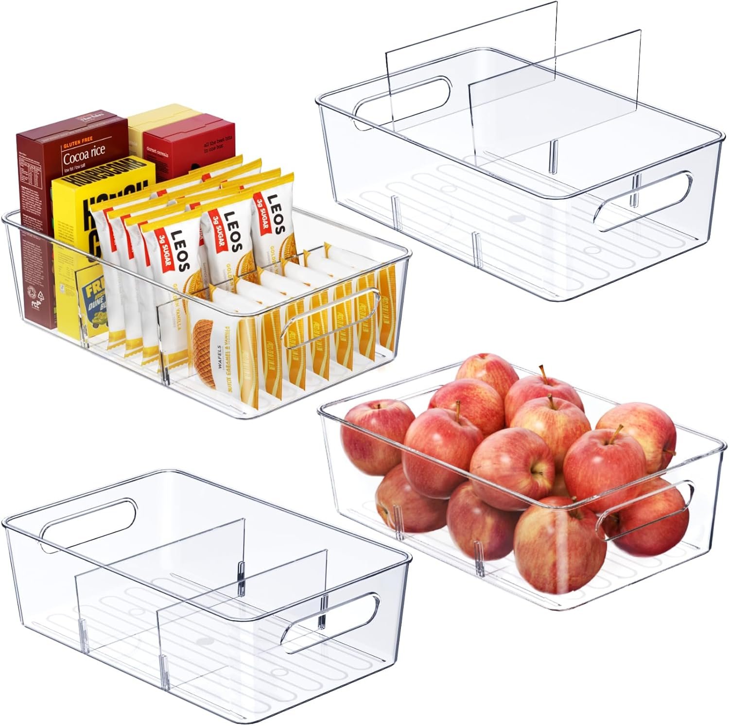 Transform Your Kitchen with These 4 Pack Clear Pantry Organizers!