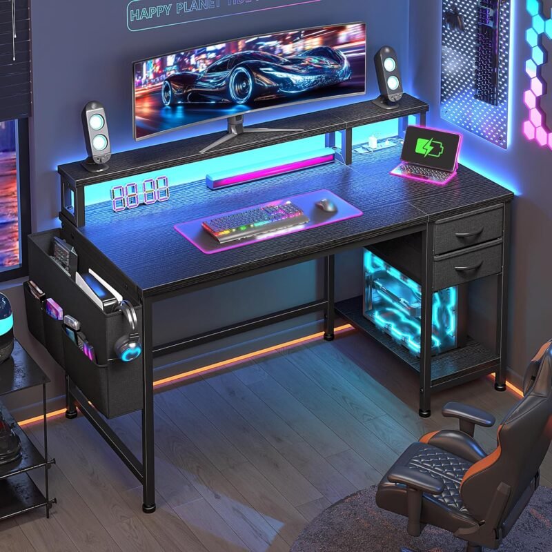 Transform Your Space: Review of the 40" LED Gaming Desk for Ultimate Comfort and Style