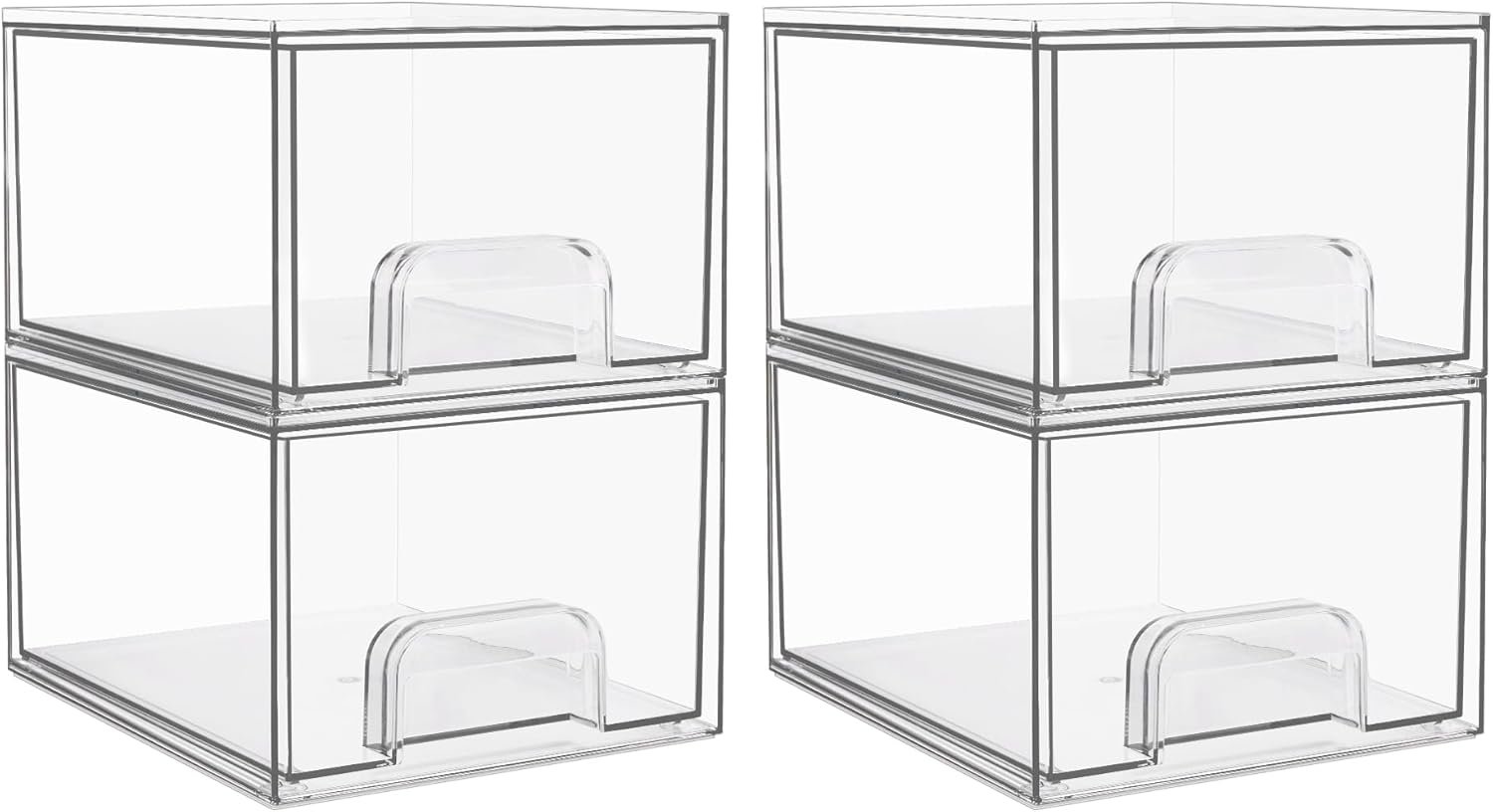 Transform Your Space: Vtopmart 4 Pack Clear Stackable Storage Drawers Review