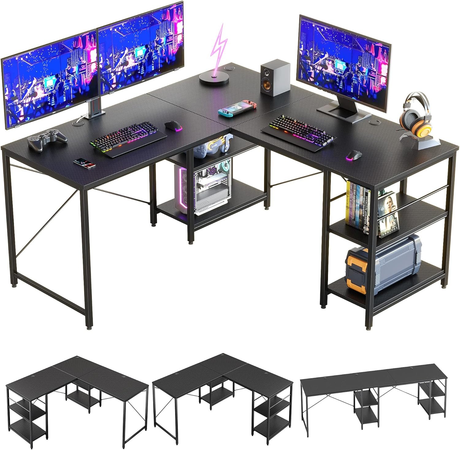 Transform Your Workspace: Review of the Bestier L Shaped Gaming Desk with Shelves