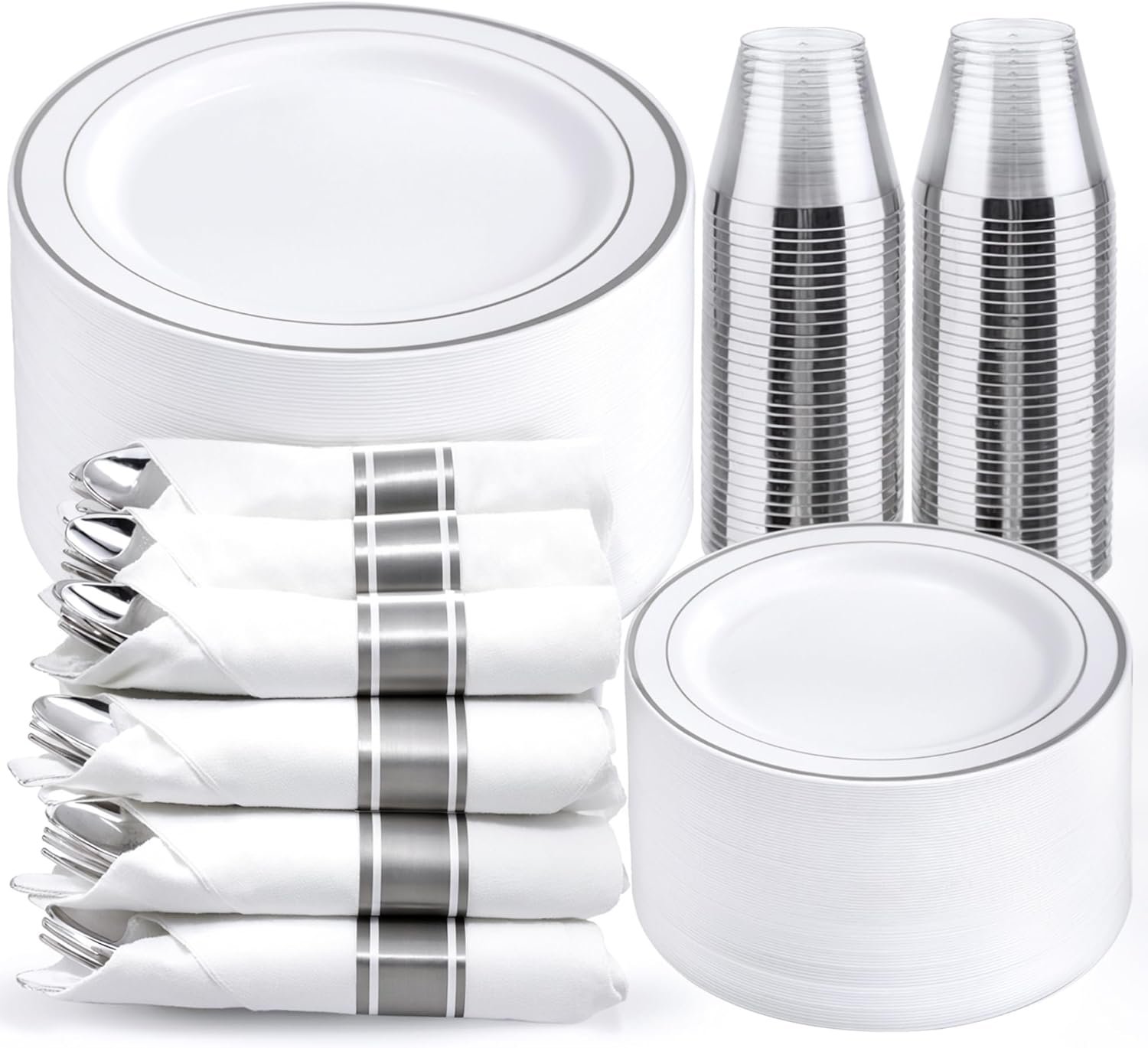 Ultimate Convenience: WELLIFE 350-Piece Disposable Dinnerware Set for Stylish Gatherings