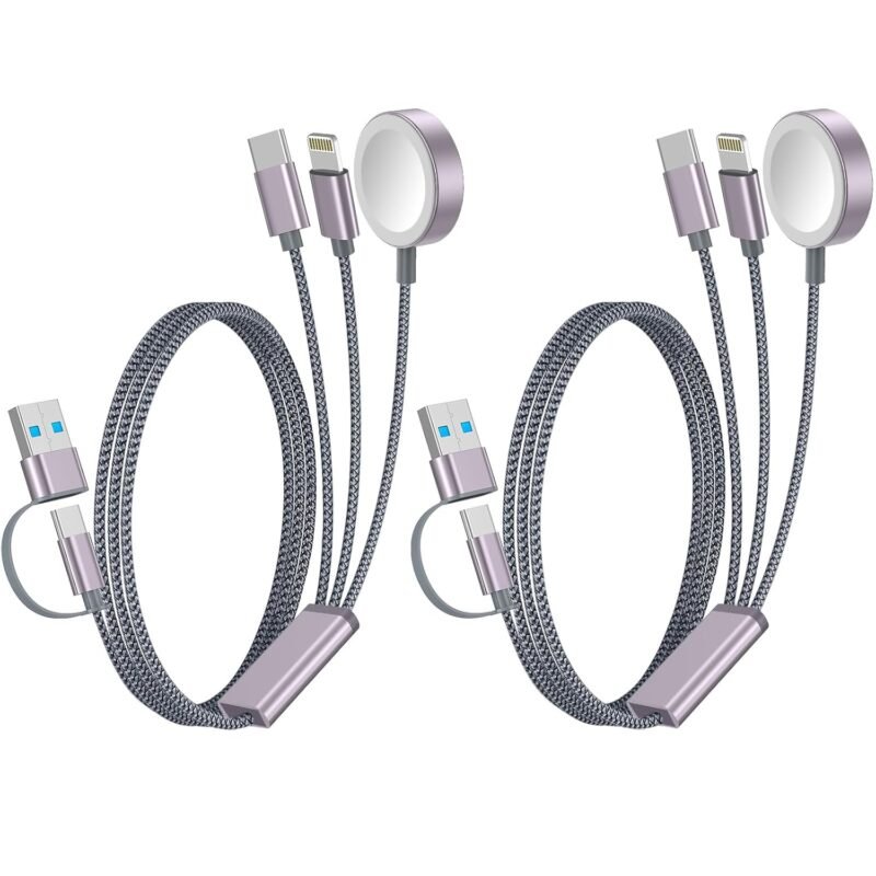 Ultimate Travel Companion: 3-in-2 Fast Charging Cable for iPhone, Apple Watch, and Xbox!
