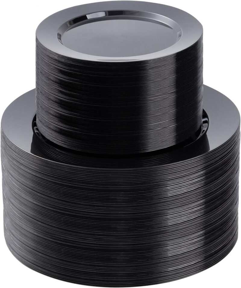 Unforgettable Gatherings: The 200PCS Black Plastic Plates Set Review