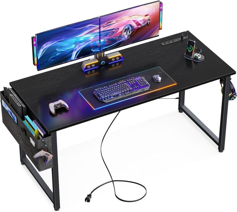 Unlock Productivity: KKL Small Desk with Power Outlets & USB Port Review