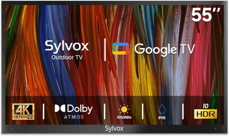 Upgrade Your Outdoor Space with the SYLVOX 55" Waterproof Smart TV!